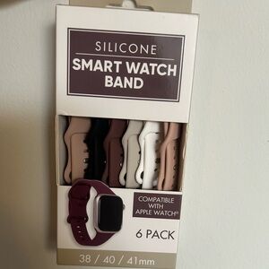Silicone Smart Watch Band 6-Pack - Compatible with Apple Watch